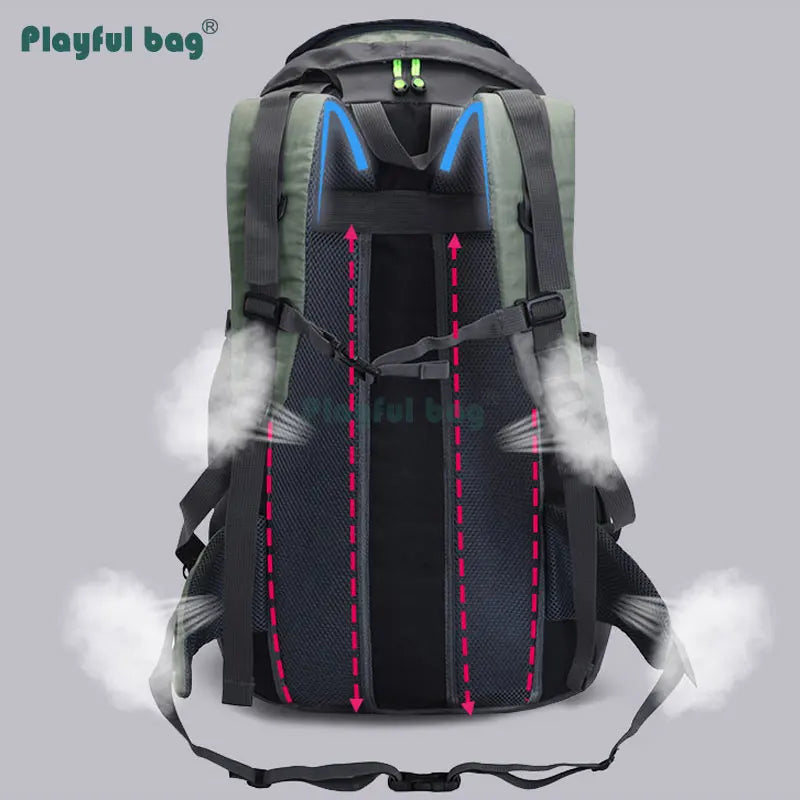 50L Outdoor Mountain Backpack Professional Waterproof Large  Capacity Light Hiking Travel Backpack Adult Bag AVA134