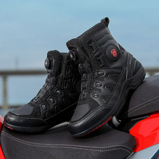 Men Motorcycle Boots New Waterproof Motorbike Riding Shoes Microfiber Breathable Men's Motorcycle Shoes Motos Bike Sport Boot