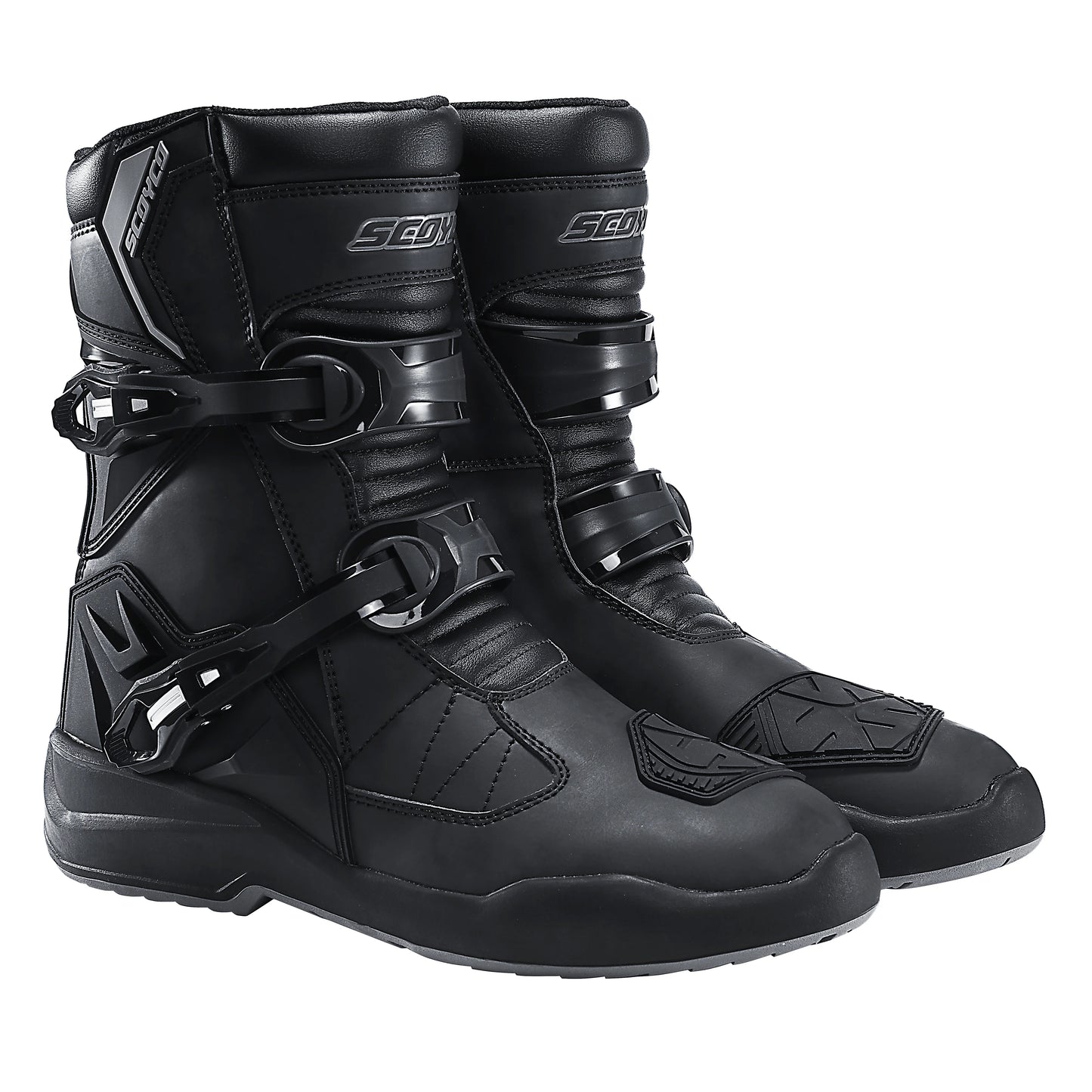 Scoyco Motorcycle Boots Wear-resistant Men's Biker Boots Anti-slip Motorcycle Boots Enduro Waterproof Leather Motocross Boots
