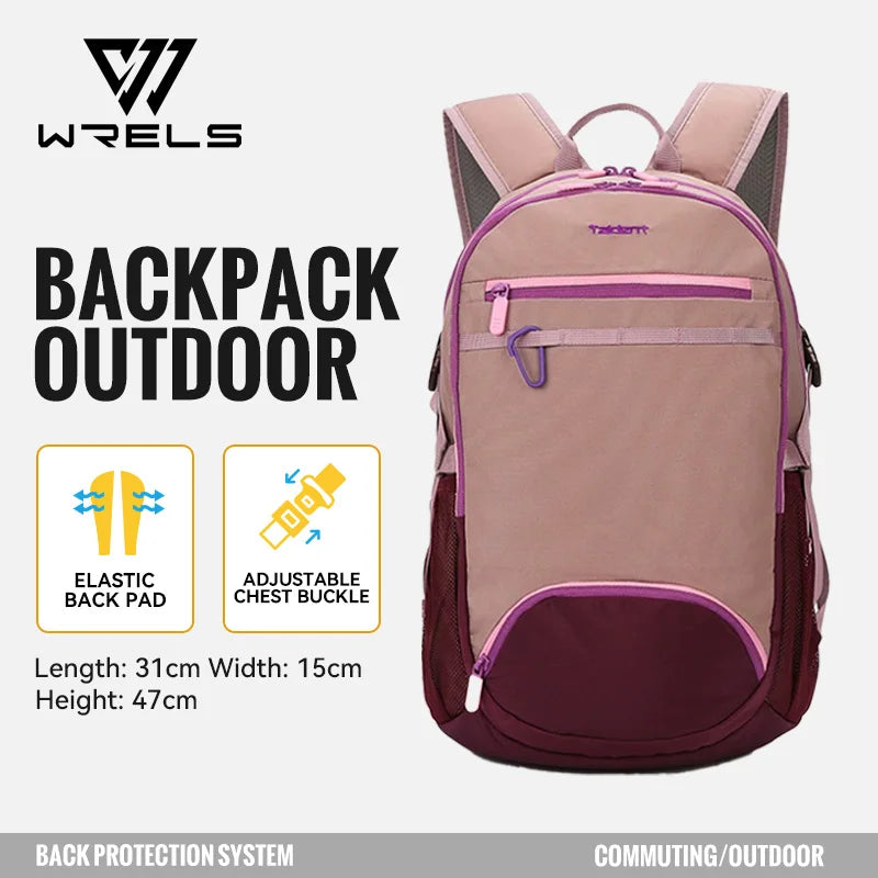 WRELS Backpack Camping Bag Large Capacity Backpack Lightweight Waterproof Mountaineering Bag Breathable Casual Travel Backpack