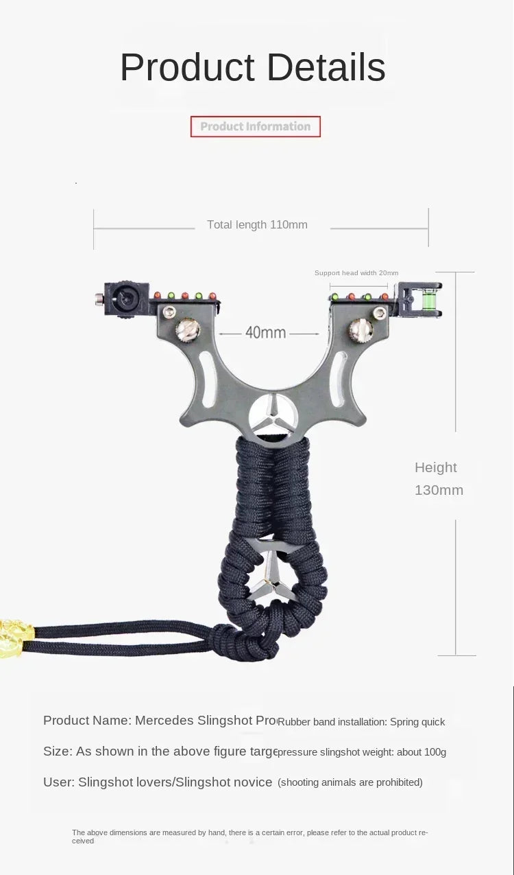 High Quality Outdoor Hunting Shooting Alloy Slingshot with Quality Rubber Band Professional Shooting Game Catapult Tirachinas