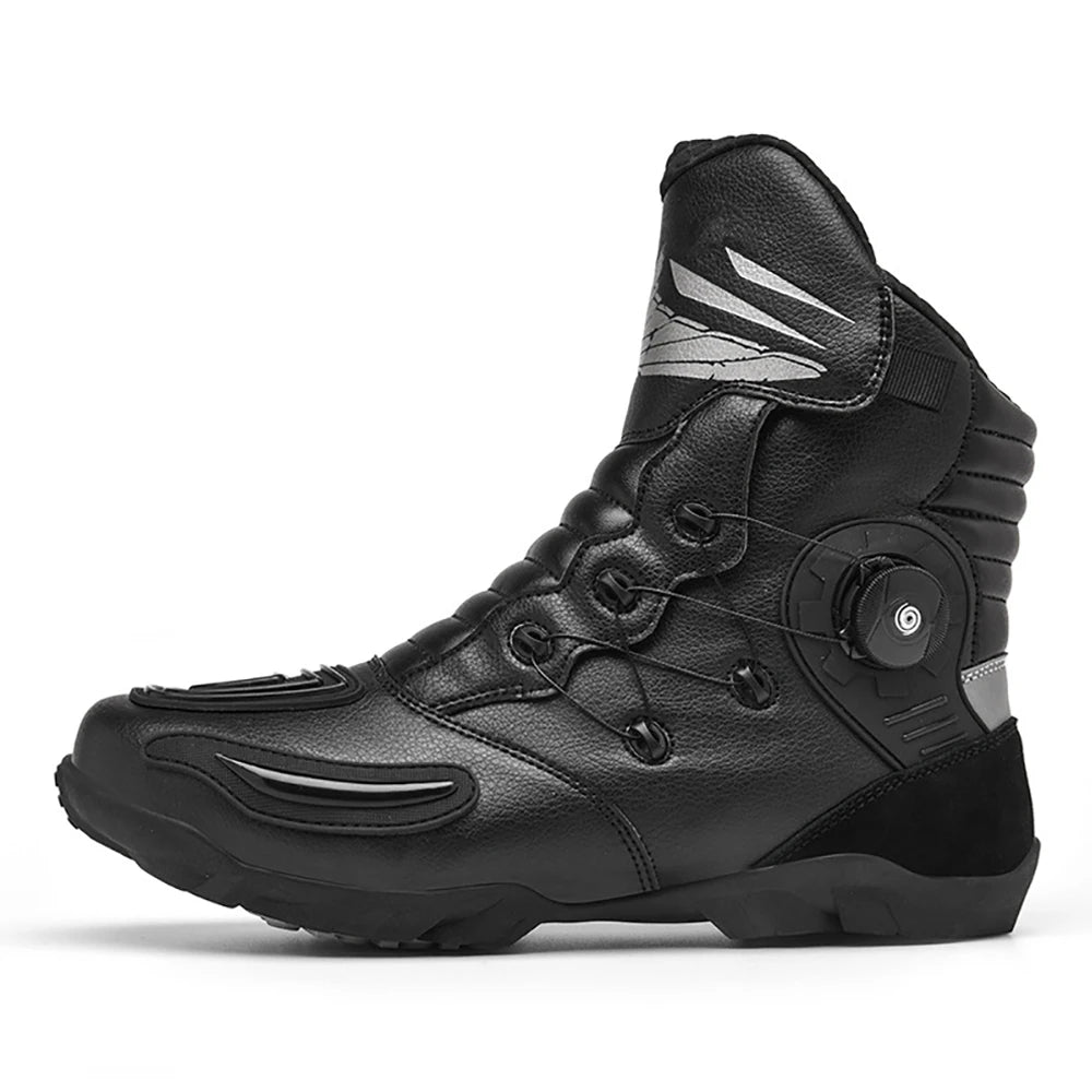 37-48 Motorcycle Boots Non-Slip Studded Boots Leather Enduro Motorcycle Boots Men's Biker Boot Four Seasons Riding Racing Shoes