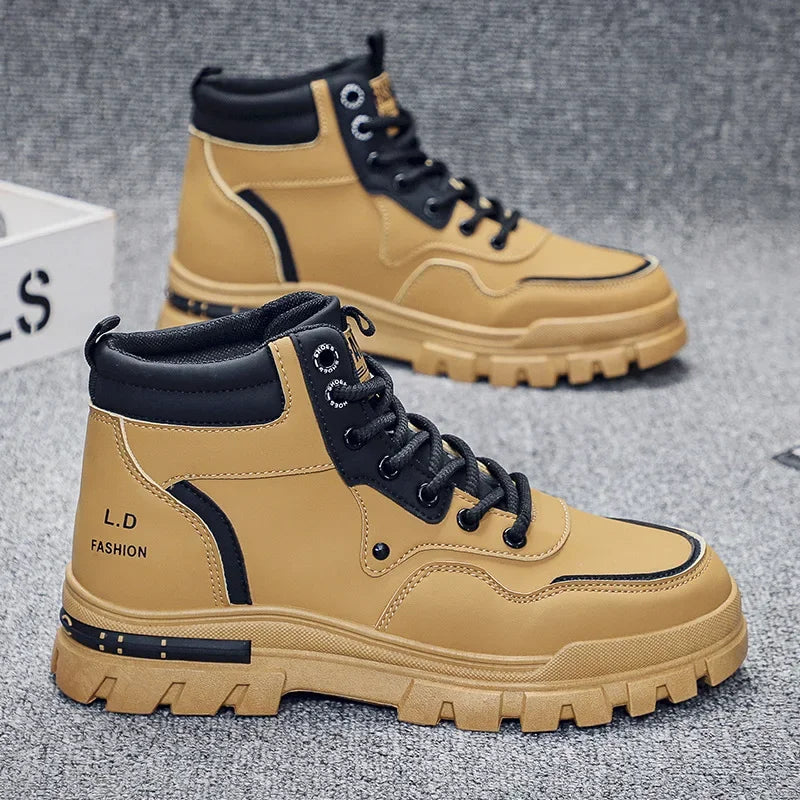 2025 Men's Casual Shoes Non-slip Wear-resistant High-top Sneakers Outdoor Comfortable Platform Hiking Shoes Designer Men's Shoes