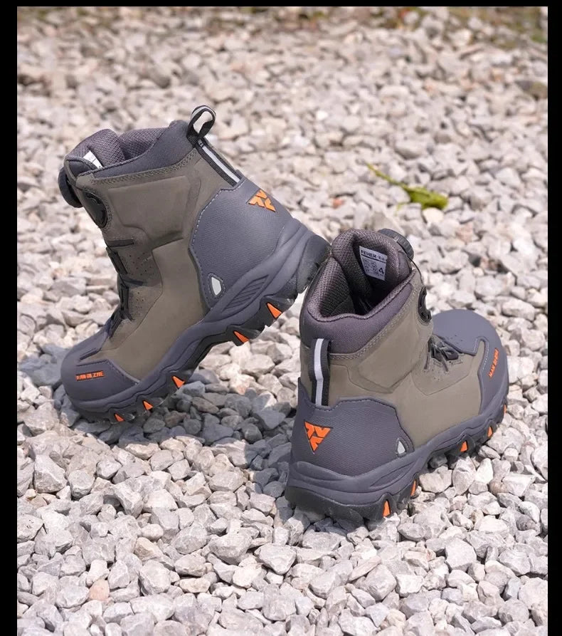 Motorcycle Boots Cowhide Waterproof Motorbike Travel Botas Hiking Shoes Road Cycling Zapatos Men Four Season For KTM For Honda