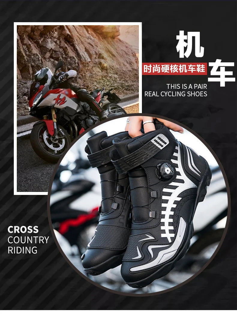 Waterproof Motorcycle Shoes Men Women Universal Biker Boot Leather Motorbike Sneaker Motorcyclist Boots Motorcycle Equipment