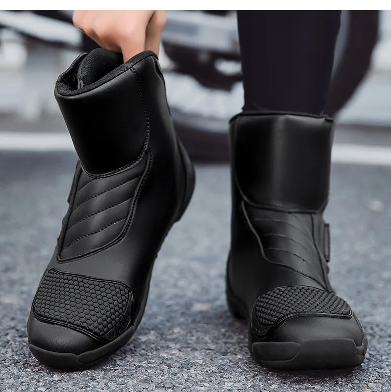 Motorcycle Boots Waterproof Leather Motorbike Protective Boots Motocross Riders Gear Men Women Moto Cycling Shoes Non-slip