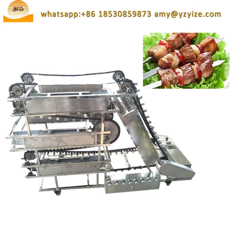 Electric Shish Kebab Machine Automatic Yakitori Grill Machine Smokeless Barbecue Grill Kabob Machines