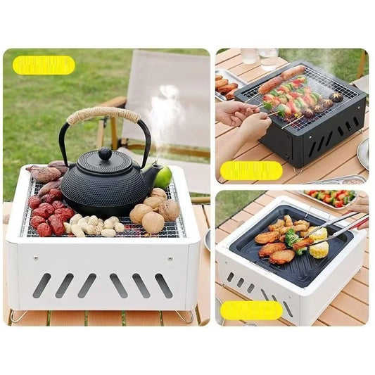 Portable Outdoor Barbecue Stove, Camping Equipment, Charcoal Tea Oven Set Bushcraft Tourism Picnic Cookware Bbq Articles for Use