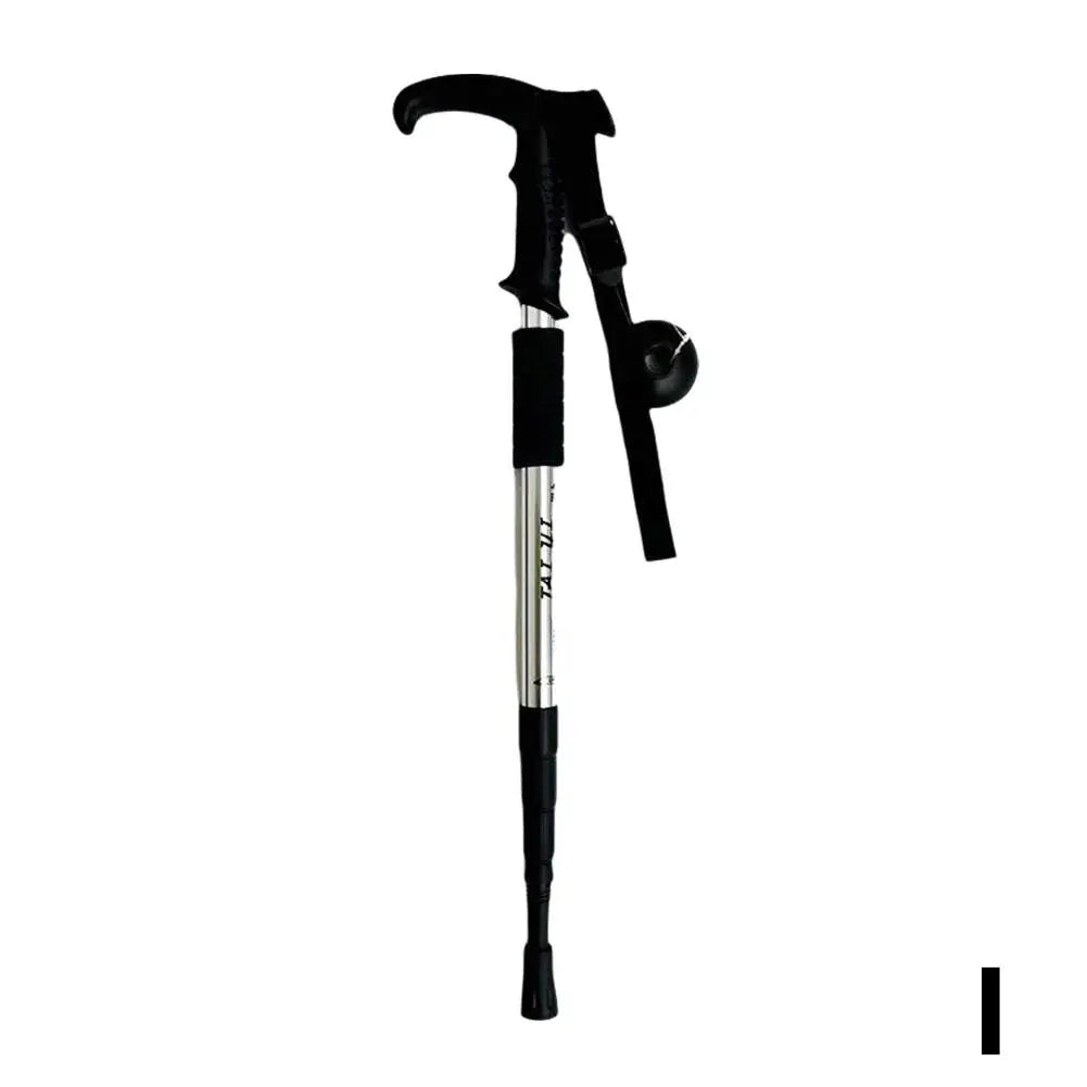 4 Section Trekking Poles Non-slip Wear-resistance Walking Stick Aluminium Alloy Ergonomic Handle Design Foldable Crutches Hiking