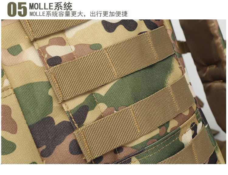 Tactical large capacity backpack camping Oxford cloth outdoor military camouflage mountaineering combination backpack