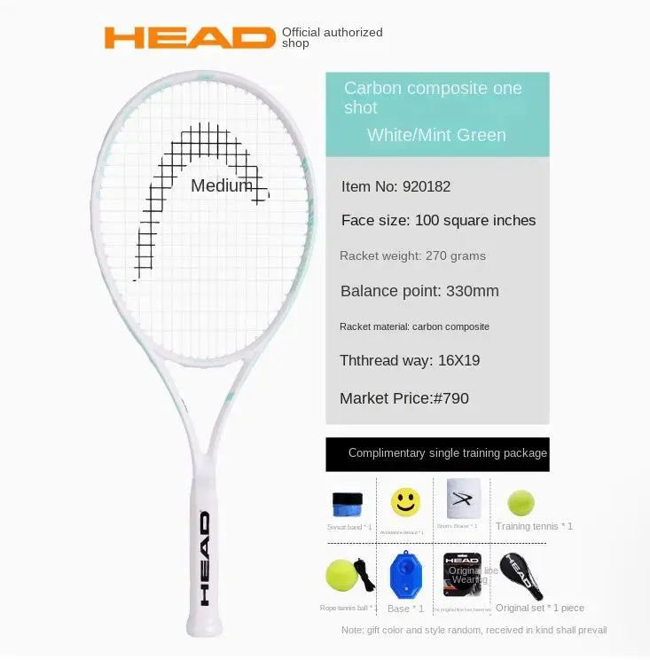 HEAD Tennis Racket Carbon Composite Padel Rackets Professional Men Women Beginners Tennis Racquet With Bag And Accessories