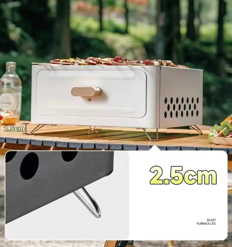 Portable Outdoor Barbecue Stove, Camping Equipment, Charcoal Tea Oven Set Bushcraft Tourism Picnic Cookware Bbq Articles for Use