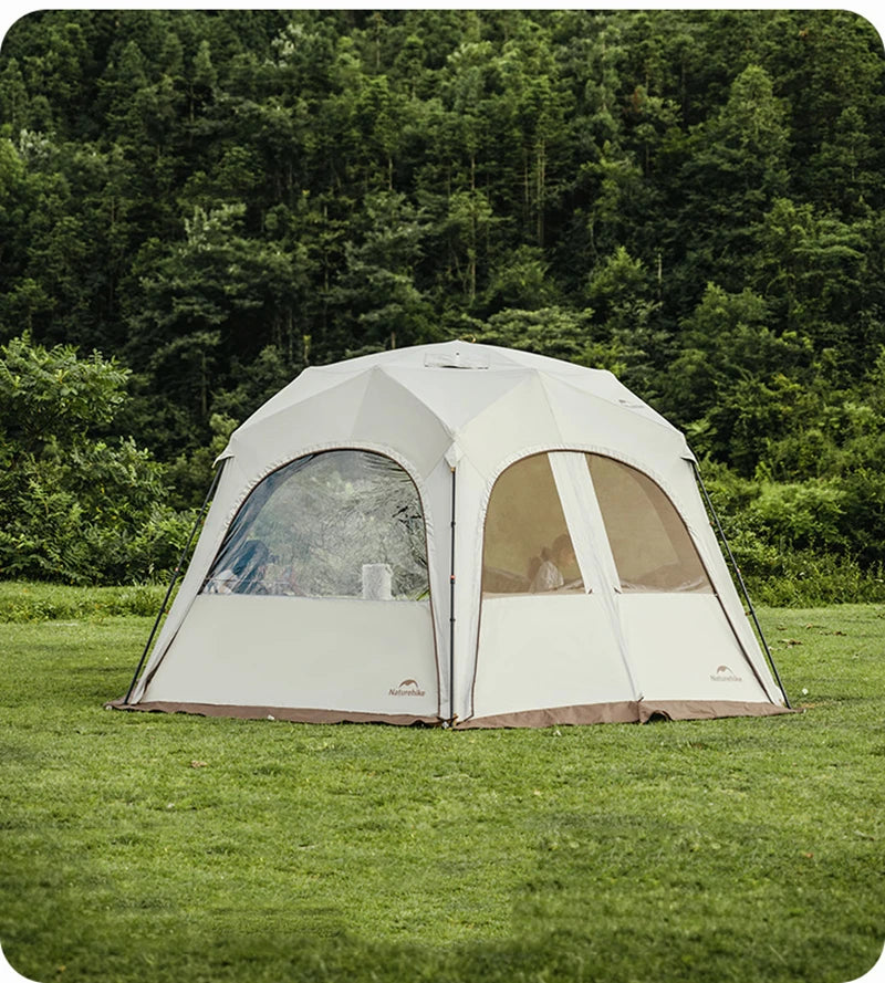 Naturehike Hexagonal Awning Tent Quick Opening Canopy Sunscreen Canopy PU5000 Sunshade Tent Outdoor Camping Travel Tarp Chimney