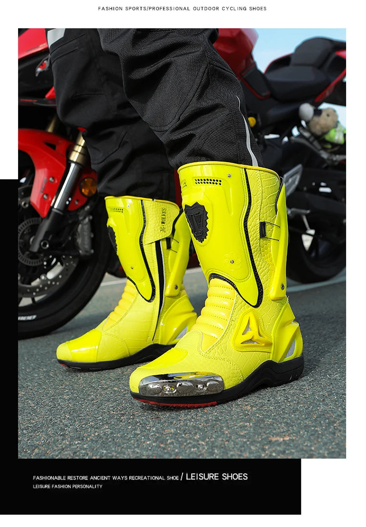 36-47 Anti Fall Motocross Boots Wear-resistant Motorcycle Boots Men's Women Racing Boots Safe Riding Equipment Rally Shoes