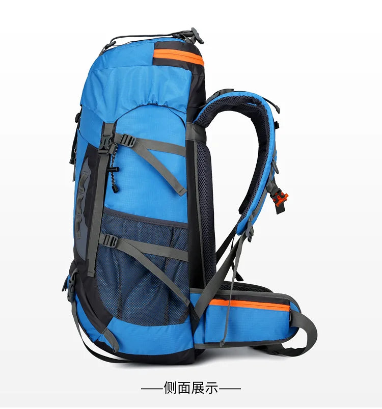 2025 cross-border outdoor hiking bag shoulder hiking sports bag waterproof bag backpack large capacity polyester backpack a001