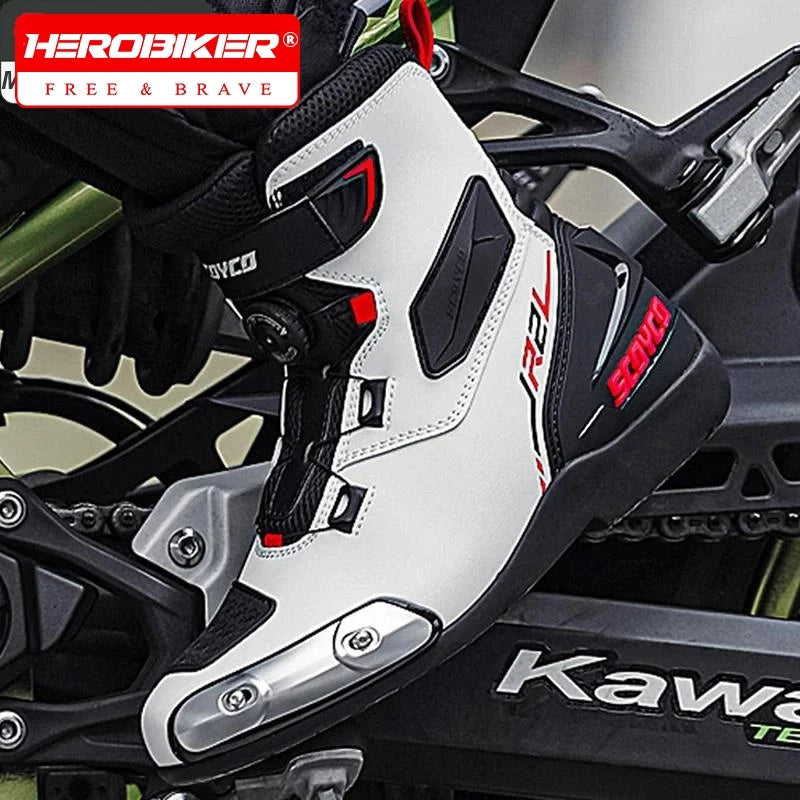 SCOYCO Motocross Boots Men Anti-fall Non-slip Motorcycle Protective Boots Breathable Wear-resistant Motorcyclist Shoes Equipment