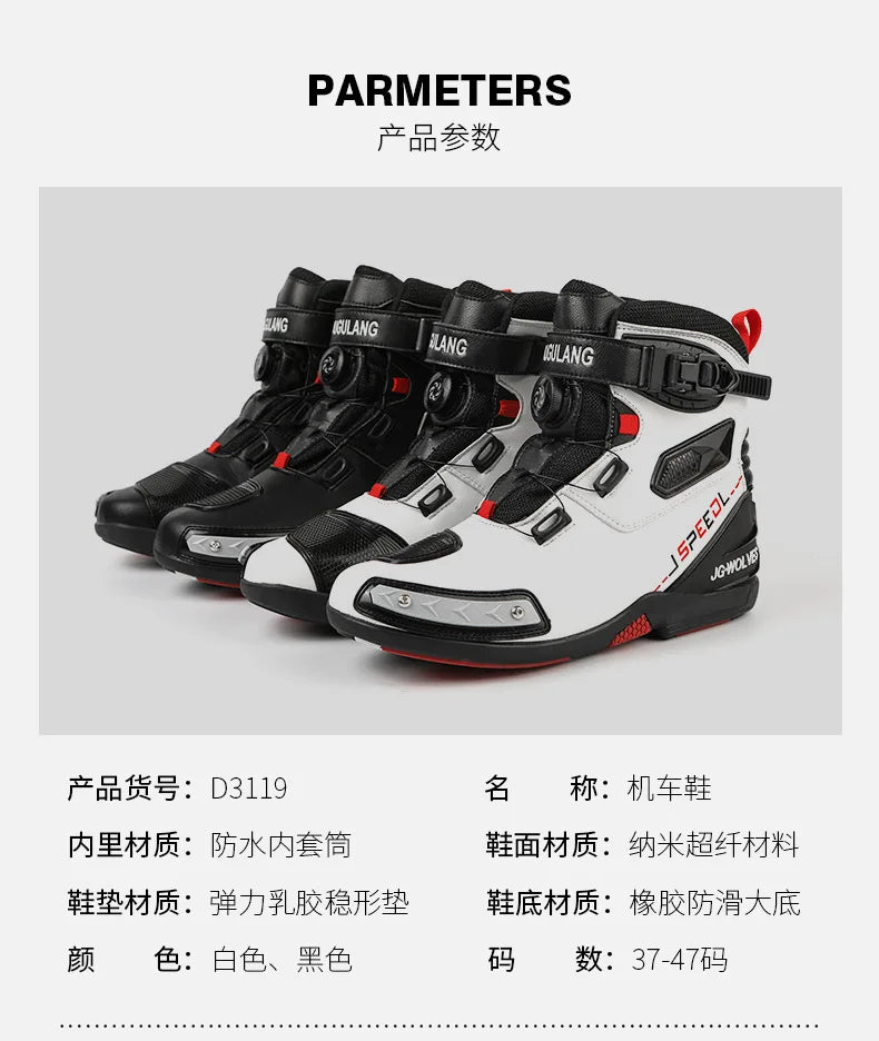 Motorcycle Boots Man Leather Motos Riders Protective Motocross Boots Waterproof Non-slip Motocross Mountain Racing Shoes