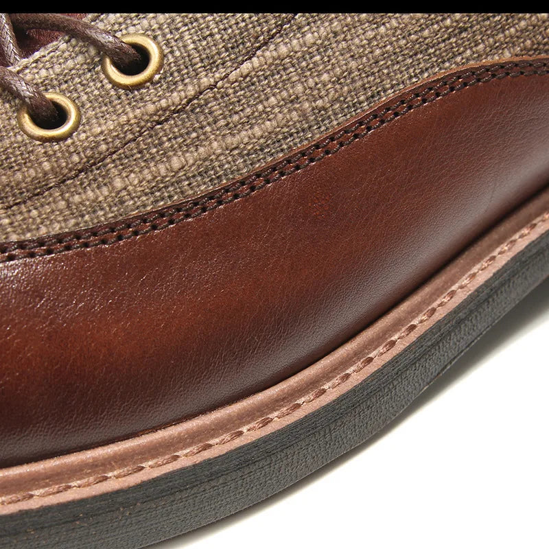 A075 Short Men Boots Fashion Male Footwear 2024 Round Toe Men's Mix Colors  Trend Casual Winter Leather Men's Shoes Retro Boots