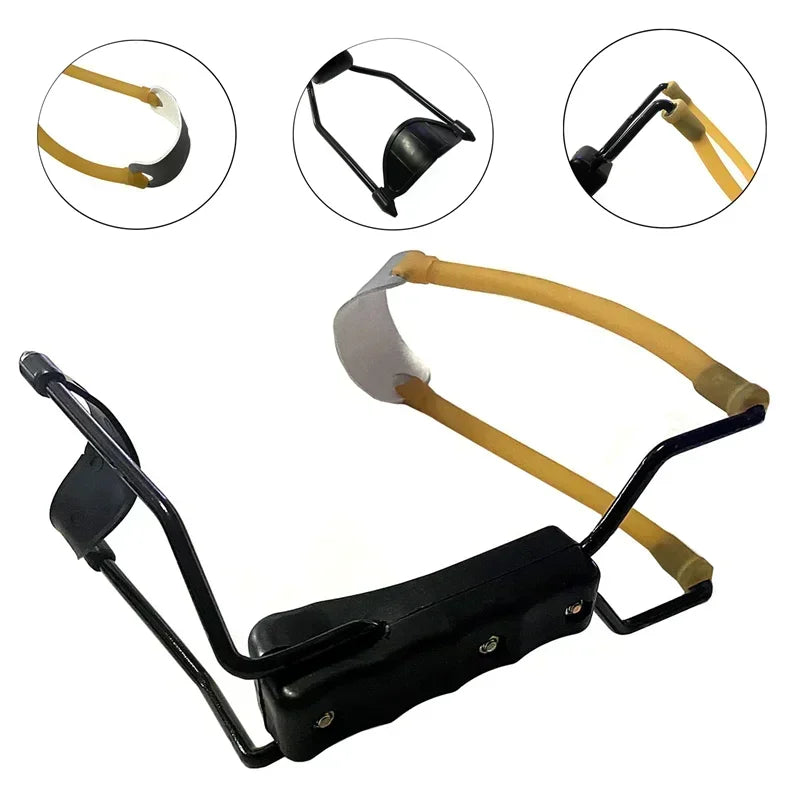 Outdoor Hunting Catapult with Wrist Elastic Rubber Band Strong Shooting Slingshot Metal Material Professional Shooting Toy