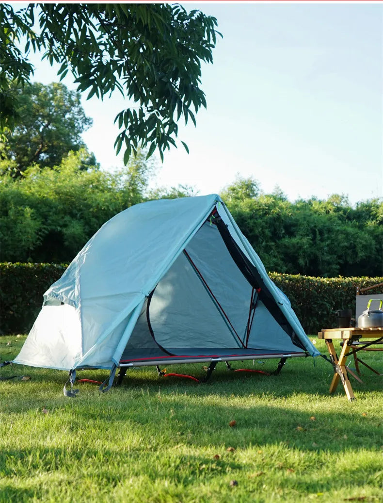 Outdoor Camping Off-the-ground Tent Single-person Easy-to-storage Portable Aluminum Alloy Anti-mosquito Rain-proof Fishing Tent