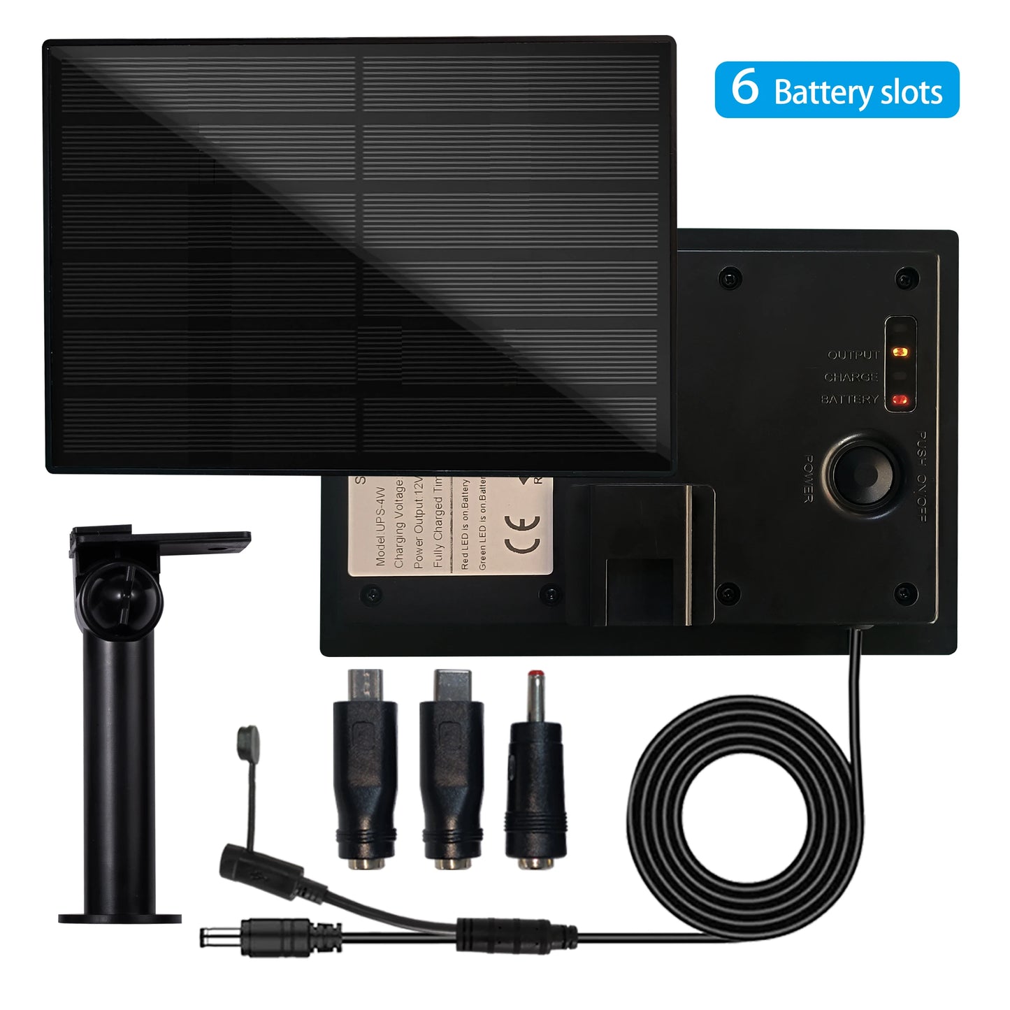 Solar Panel IP66 Waterproof Output 12V Solar Cells Charge Install 18650 Battery Outdoor For Festival Lights, Hunting Cameras