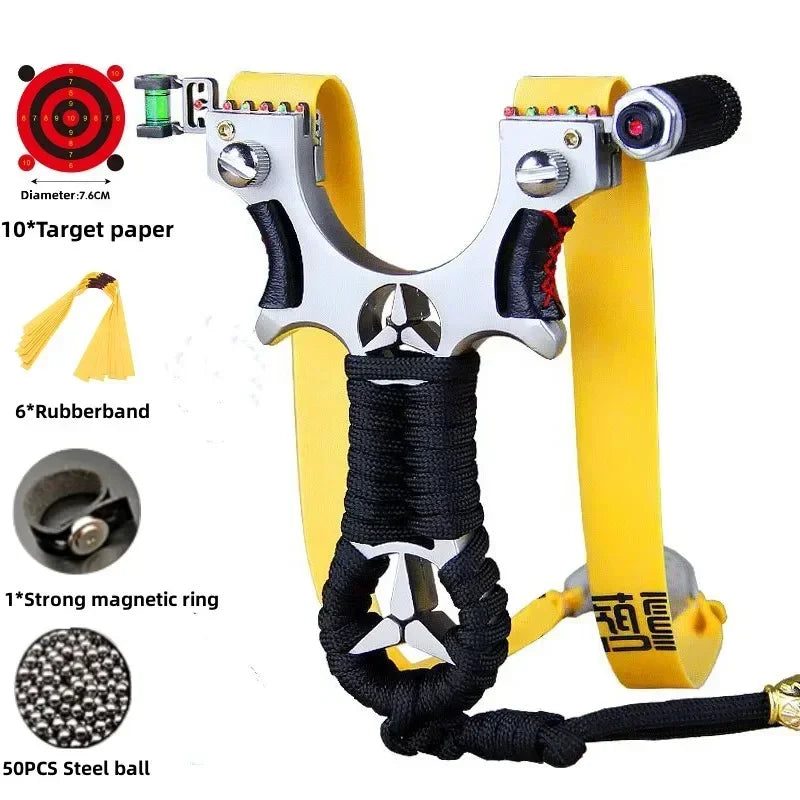High Quality Outdoor Hunting Shooting Alloy Slingshot with Quality Rubber Band Professional Shooting Game Catapult Tirachinas