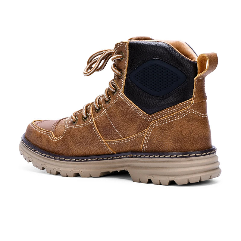 Tiger Retro Boots for Motorcycle Microfiber Wear-resistant Leisure Cycling Brown Boots Men Casual Moto Riding Botas Para Moto