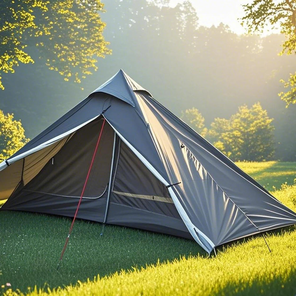 1-Person Ultralight Trekking Pole Tent - Pyramid Design, Waterproof PU4000, 2-Layer Mesh for Backpacking/Hiking, Without Pole