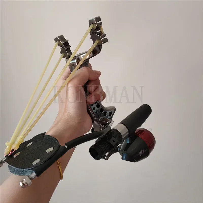 Strong Slingshot Hunting Fishing Set Professional Catapult with Arrows Fishing Rubber Band Outdoor Shooting Fishing Accessories