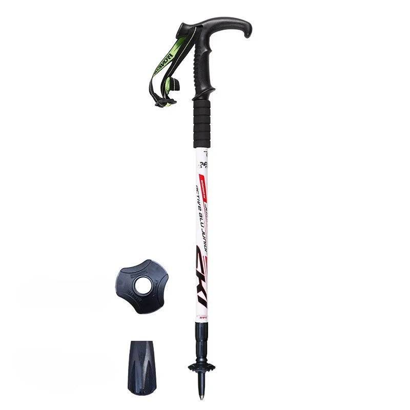 1PCS Ultralight Folding Multifunction Trekking Pole Portable Anti Shock Alpenstock Snow Walking Stick Outdoor Climbing Hiking