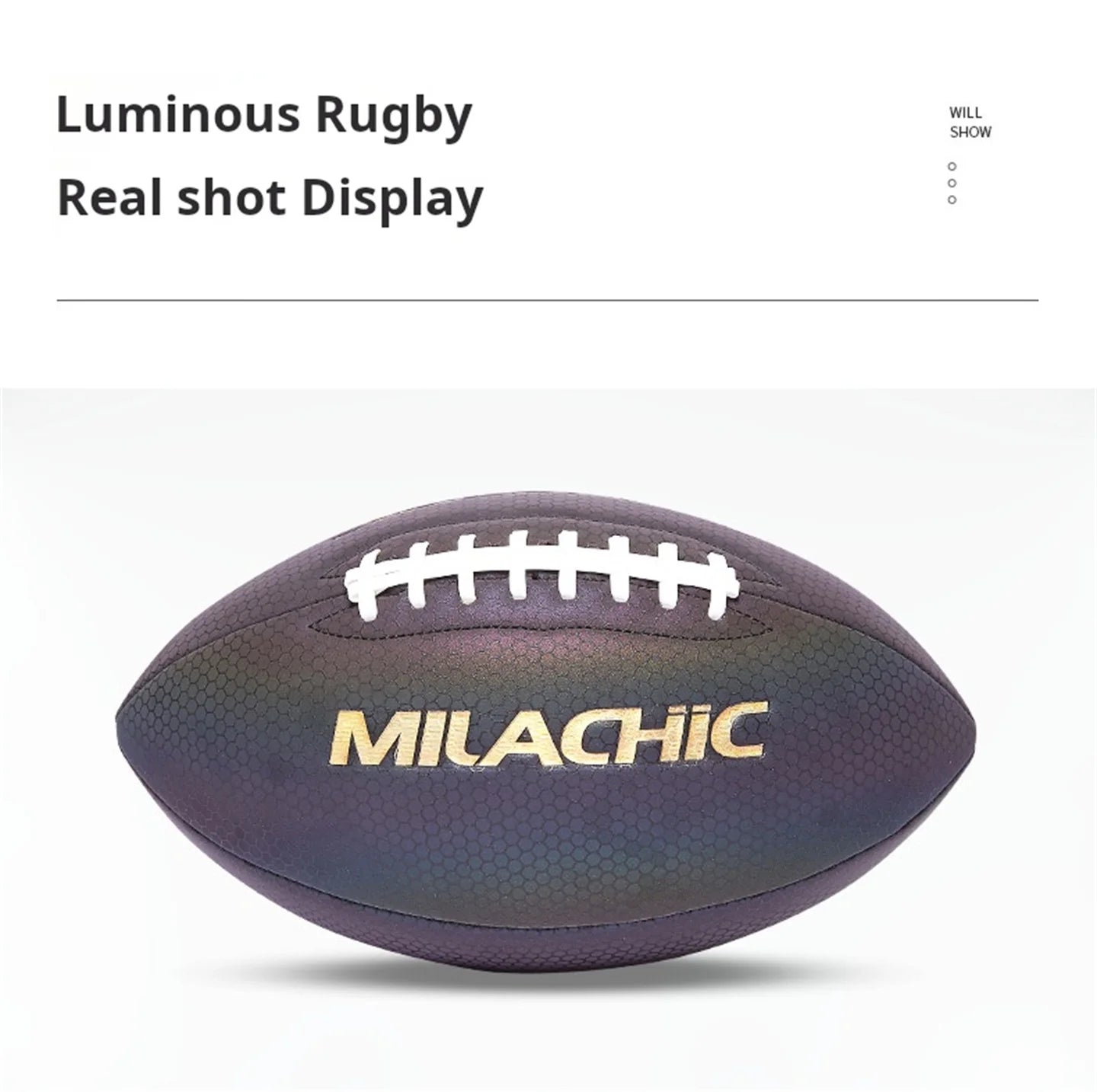 Luminous Fluorescent Reflective Rugby Pu American Standard Game Training Ball