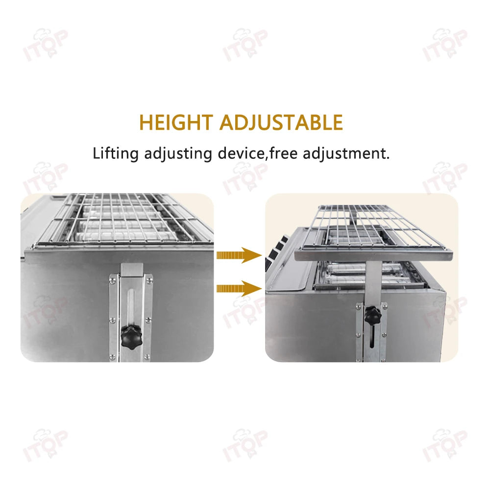 6 Burner Tabletop Barbecue Grill Smokeless Bbq Gas Grill Stainless Steel Automatic Barbecue Grill Machine