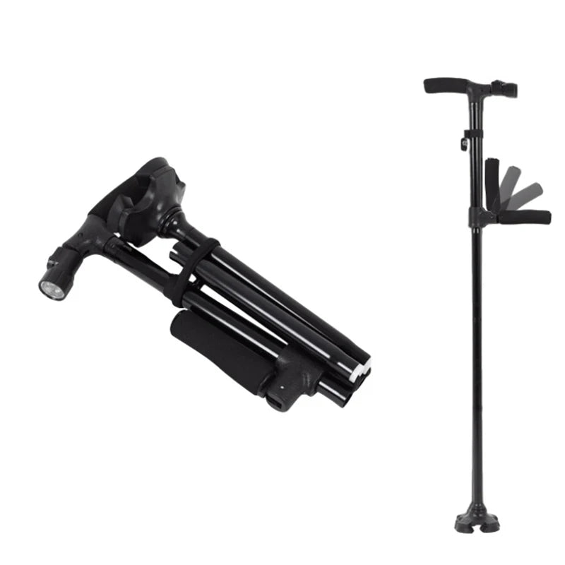 Collapsible Telescopic Folding Cane Elder Canes Adjustable Walking Trusty Sticks Elder Crutches for Mothers the Elder Fathers