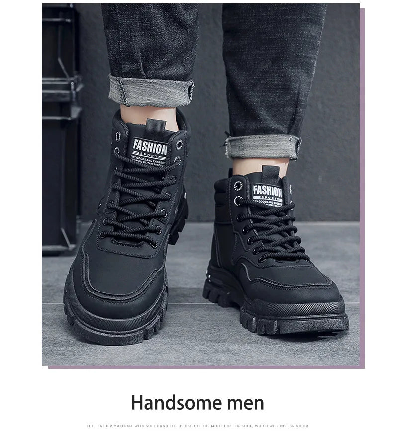 2025 Men's Casual Shoes Non-slip Wear-resistant High-top Sneakers Outdoor Comfortable Platform Hiking Shoes Designer Men's Shoes