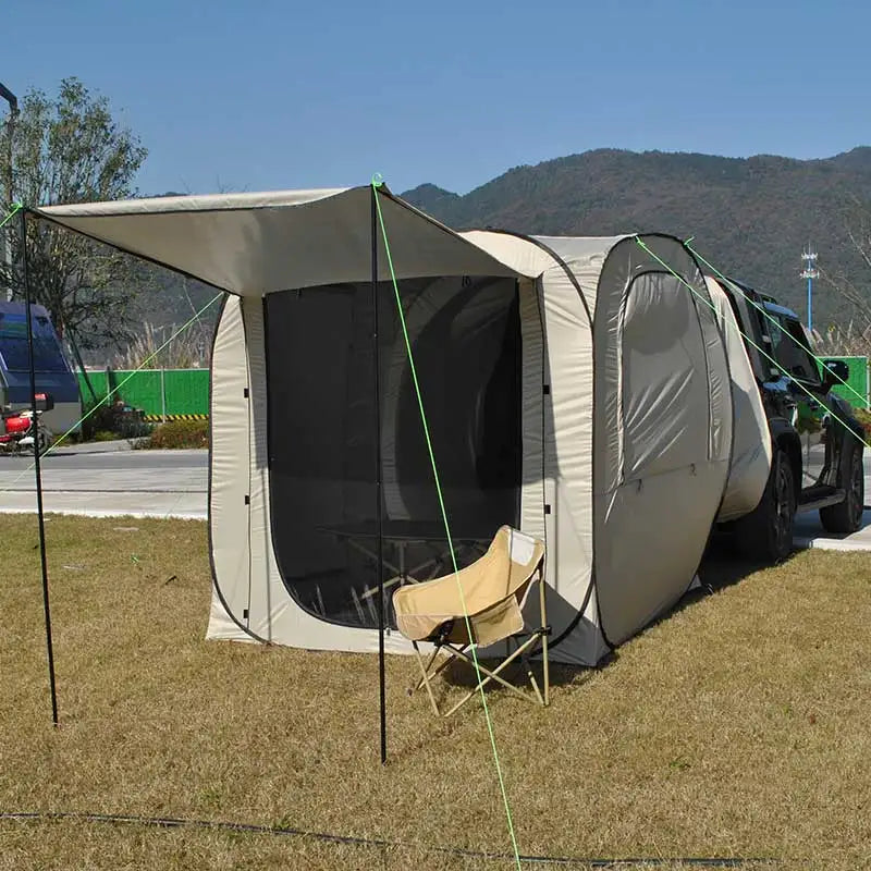 Pop-up SUV Camping Tent: 4 Person Instant Easy Setup Family Tent Connected to Vehicles to Achieve the Freedom of Heat&Cooling