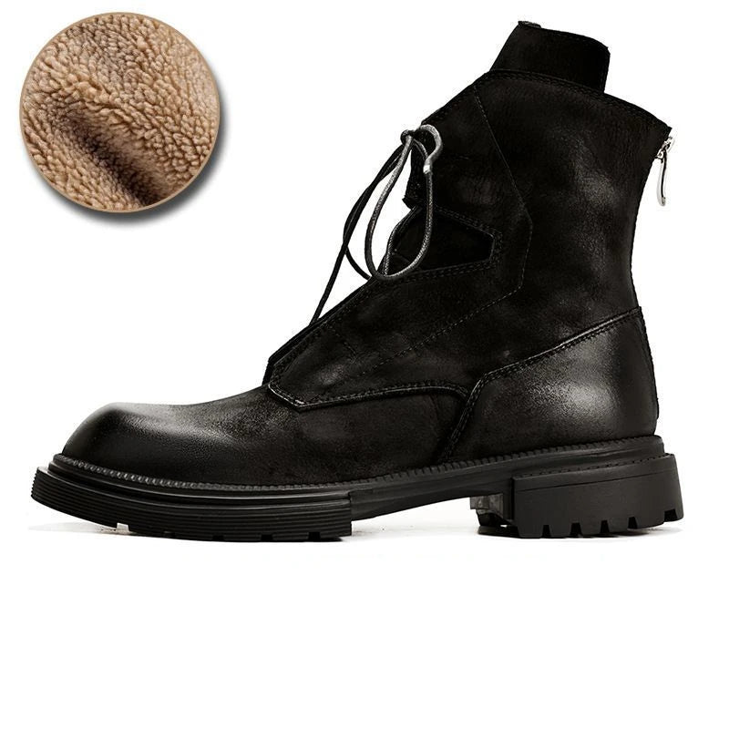 Motorcycle Riding Boots Genuine Leather British Leather Boots High Top Shoes Handmade Retro Men Leather Work Boot