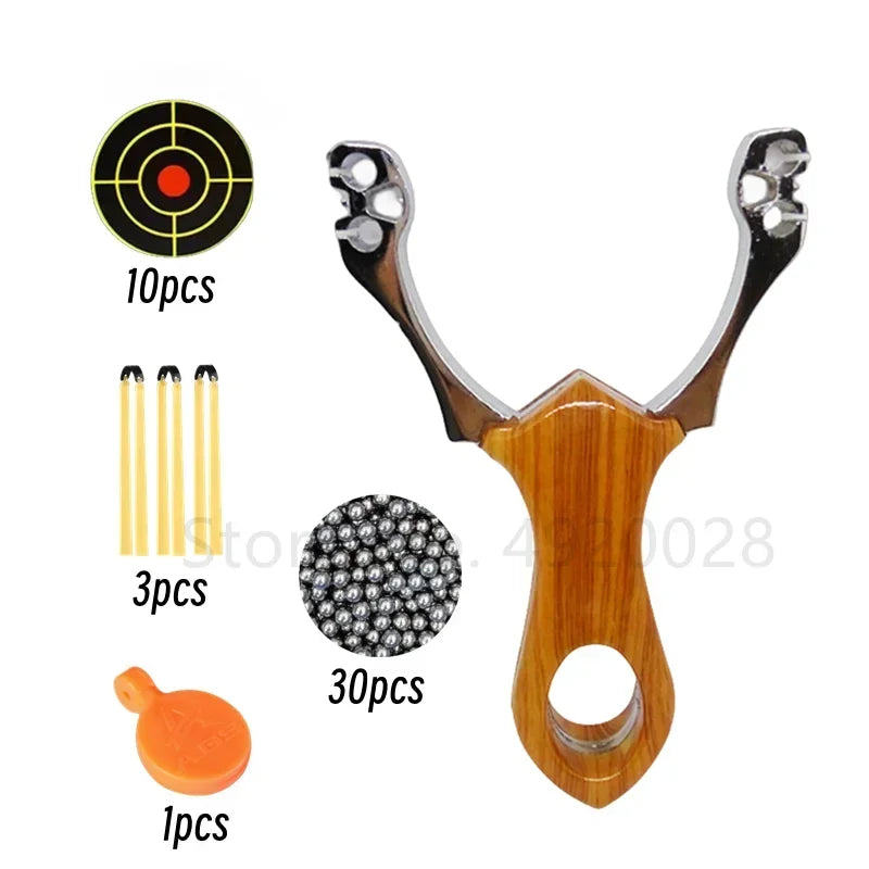 High quality Hunting Alloy Slingshot with Rubber Band High Precision Outdoor Hunting Shooting Catapult