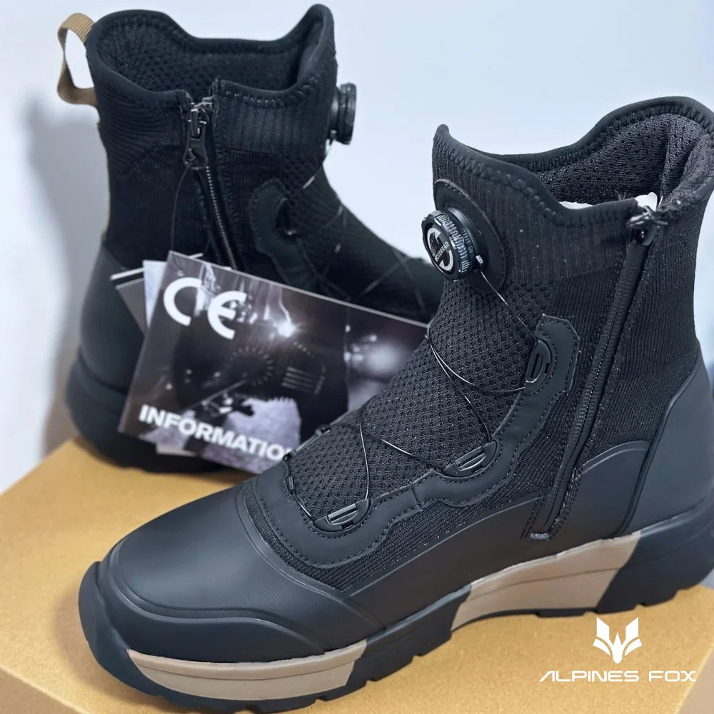 Men Motorcycle Boots Breathable Anti-fall Rider Road Racing Casual Shoes for Motorrad Gear Shift Rubber Sole Motorbike Shoes