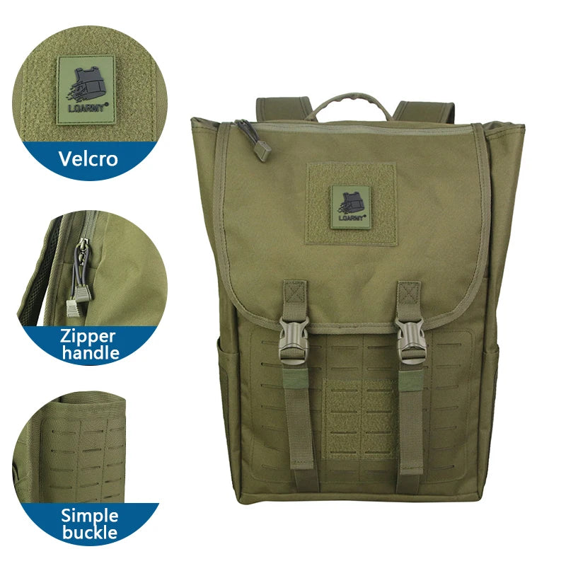 LQARMY 40L Large Capacity Tactical Backpack Camouflage Outdoor Sport Hiking Camping Hunting Bags Travelling Trekking Rucksacks