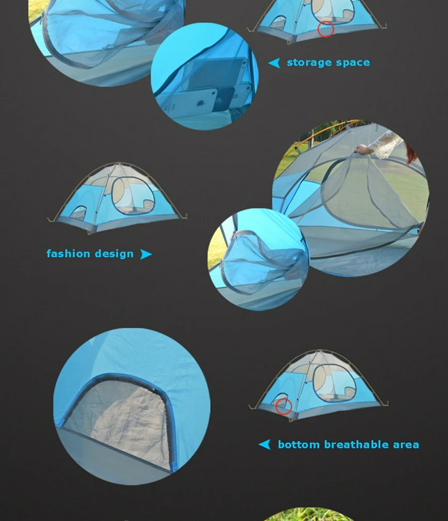 Desert Fox Camping Tents Fiberglass/Aluminum 3 Season Backpack Tent Lightweight Outdoor Compact Tent for Hiking Cycling Climbing