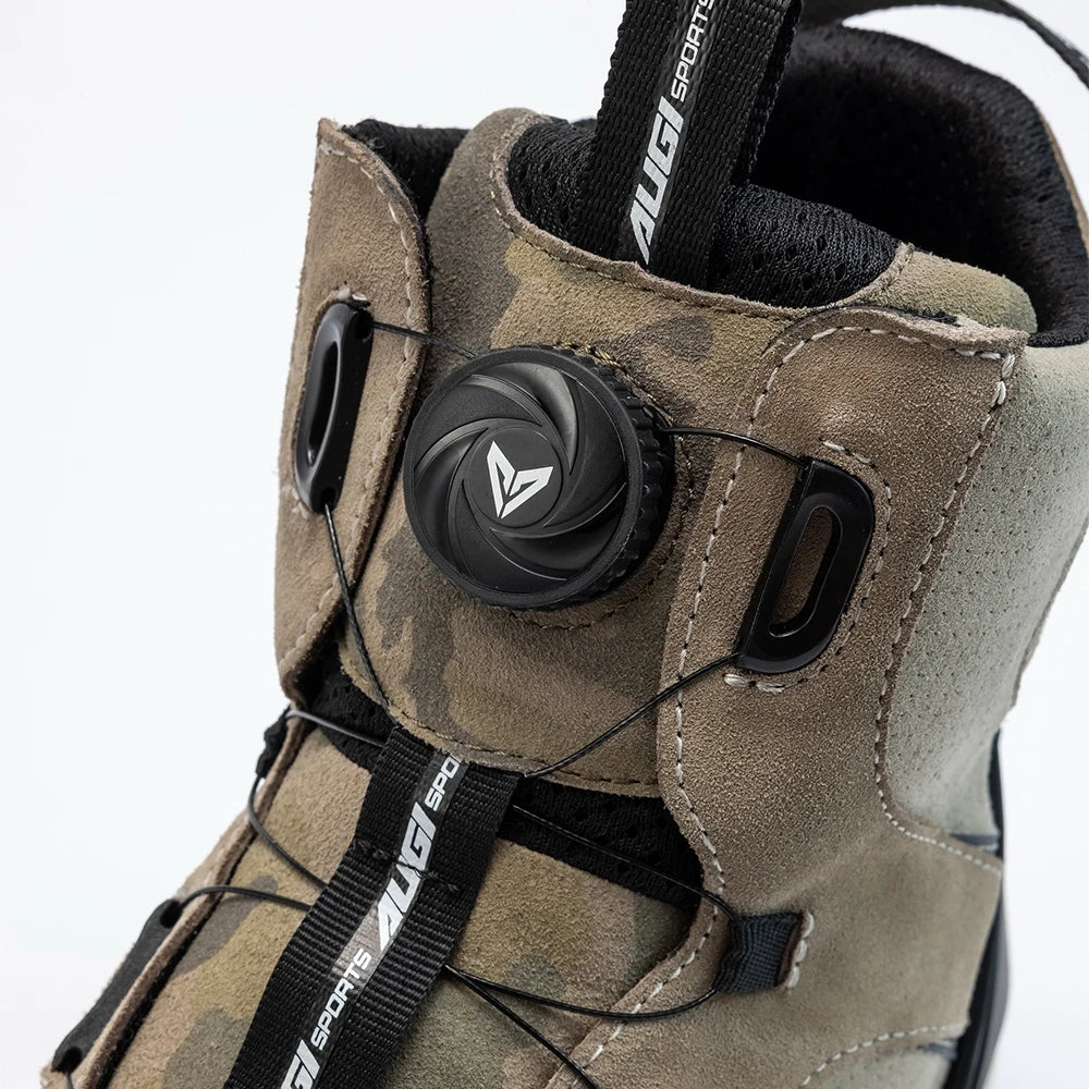 Motorcycle Rider Protective Boots Men Casual Breathable Sports Shoes Rubber Gear Shift Pad Reinforced Toe Motorcycle Sneakers