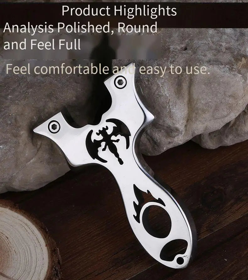 High Quality Slingshot Catapult Hunting Stainless Steel With Rubber Band Outdoor Shooting Game Sling Shot