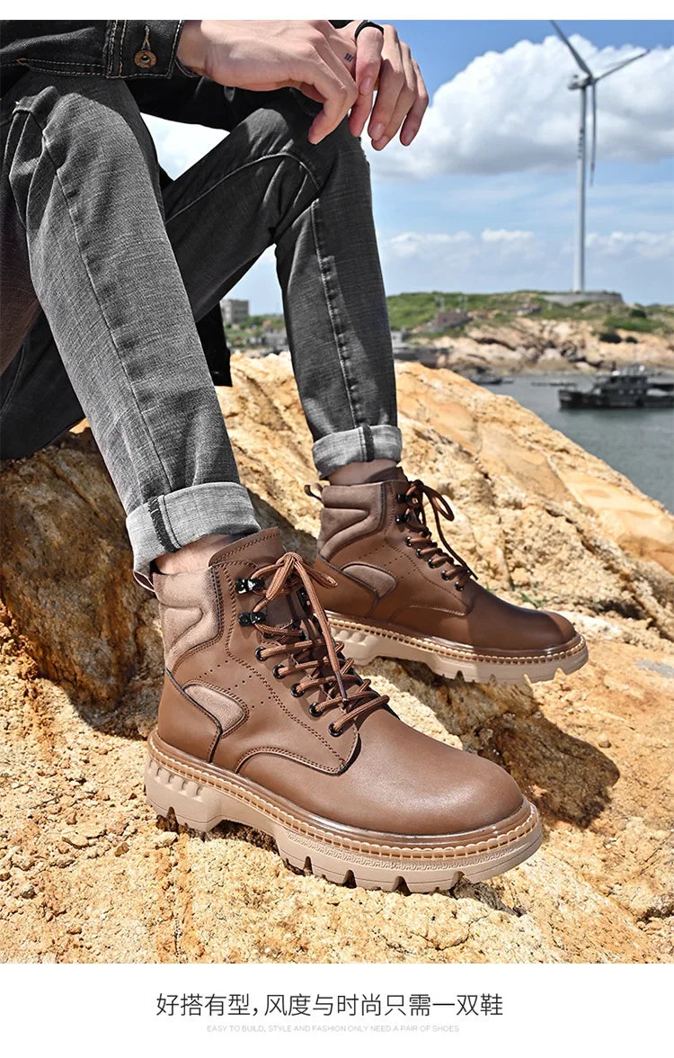 Motorcycle Boots Fashionable Motorcycle Boots Winter Cotton Boots Thick Soled Shock-absorbing Non Slip Casual Shoes