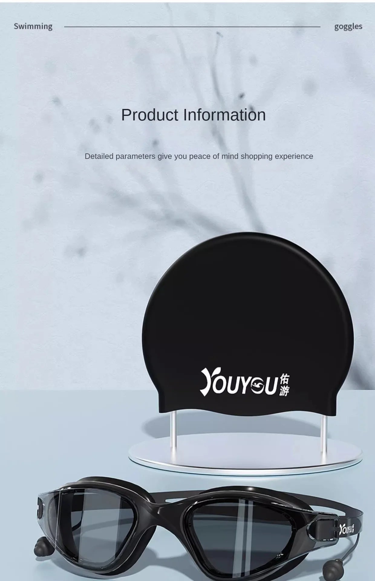 HD Anti-fog Swimming Goggles with Earplugs Adult Men Women  Leak Proof Adjustable high-quality Silicone Swim Protection EYEWEAR