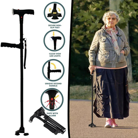 Collapsible Telescopic Folding Cane Elder Canes Adjustable Walking Trusty Sticks Elder Crutches for Mothers the Elder Fathers