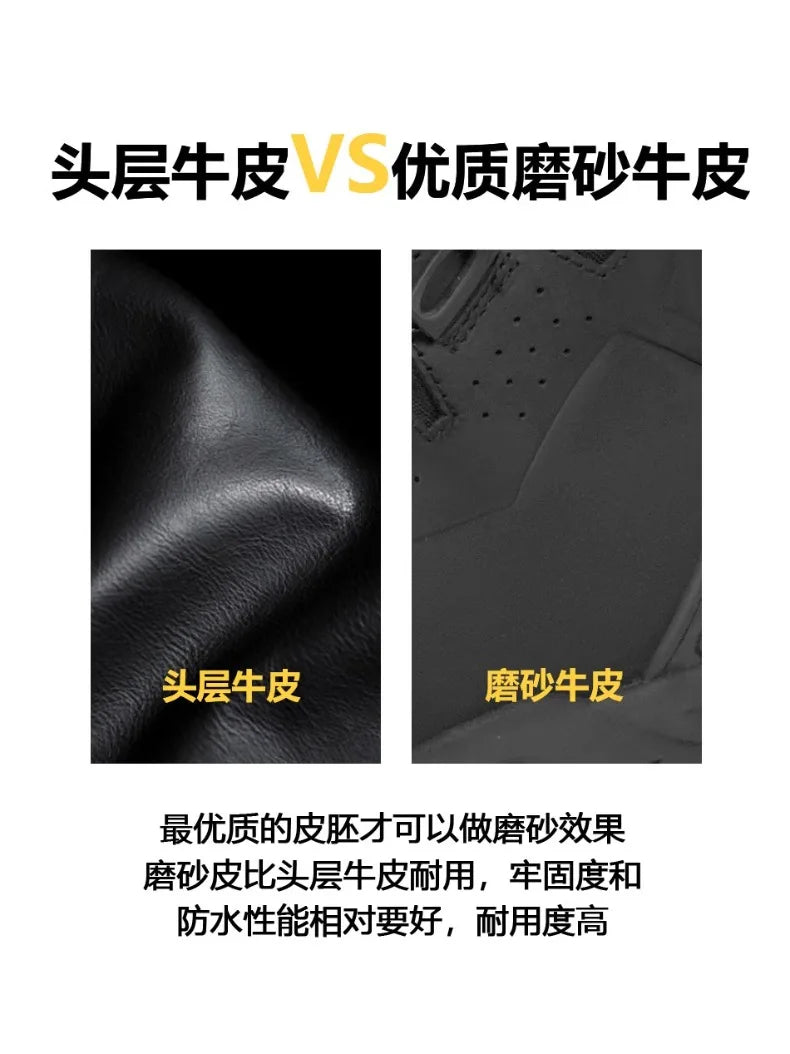 MQZ Motorcycle Boots Cowhide Road Riding Botas Hiking Shoes Anti Fall Waterproof All Season Ankle Toe Heel Protection For KTM