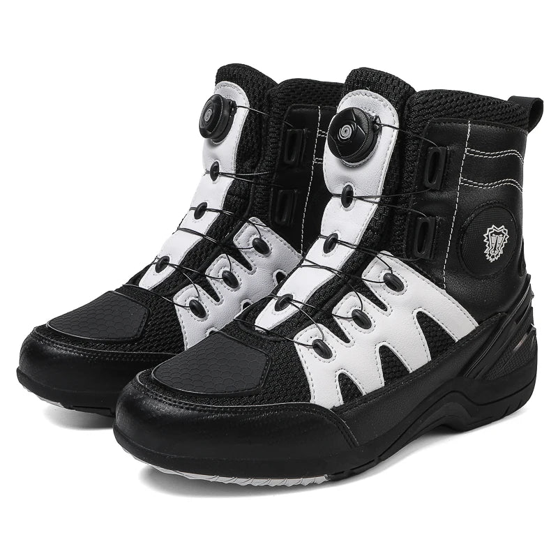Motorcycle Shoes Riding Men Boots Motorcycle Casual Shoes Microfiber Waterproof Anti-slip Outdoors Travel Equipment Sneakers