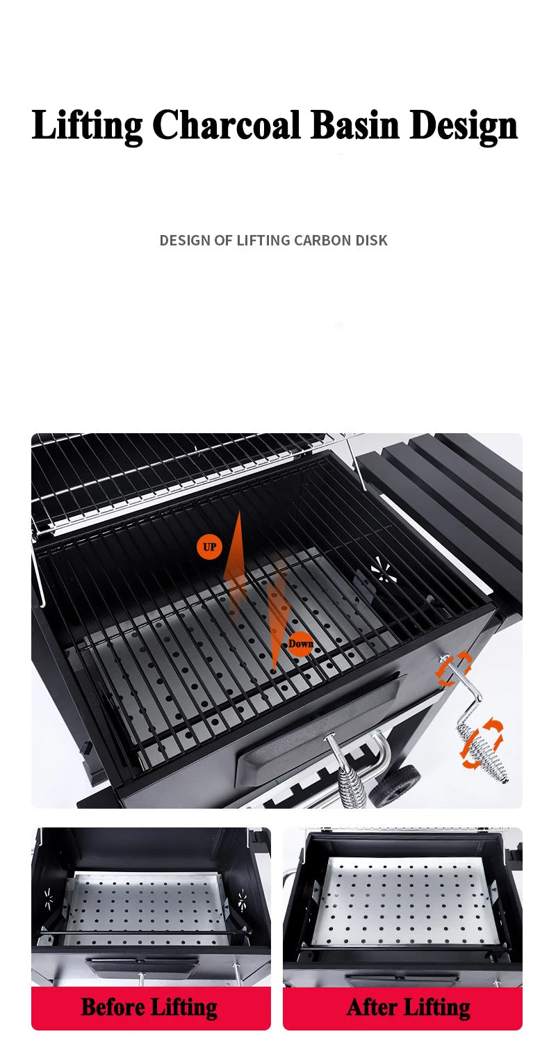 Large Barbecue Grill For More Than 8 People Bbq Charcoal Grill Double Side Plate