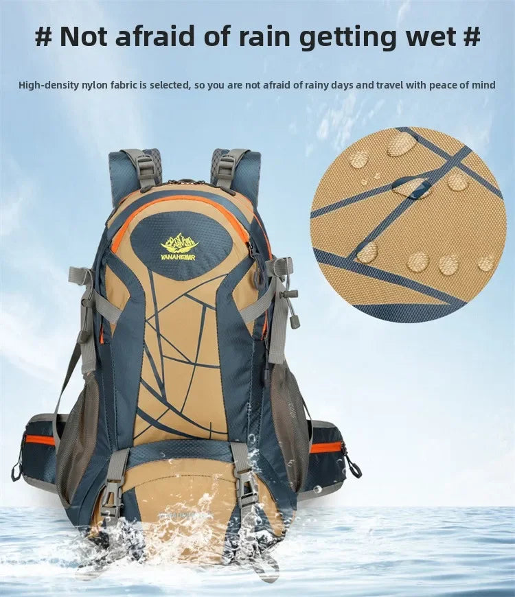 Mountaineering backpack 40 liters men's and women's outdoor sports bag waterproof camping hiking rain