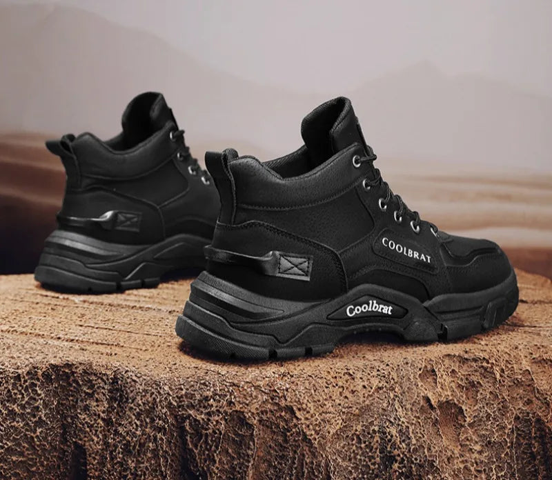 2024 Men's Boots Casual Shoes Winter Leather Designer Luxury Ankle Boots Platform Work Safety Shoe Sports Shoes Men's Boot Botas